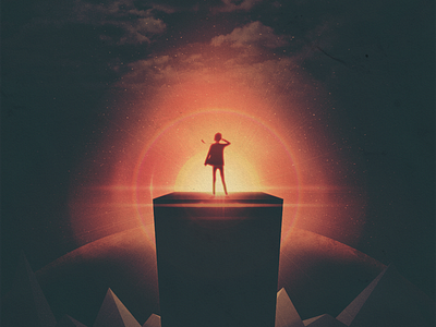 Monolith abstract illustration monolith planet retro space universe