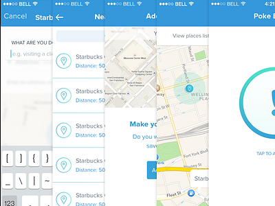App Kipo app check ins flat ios kipo map panic button ui ux