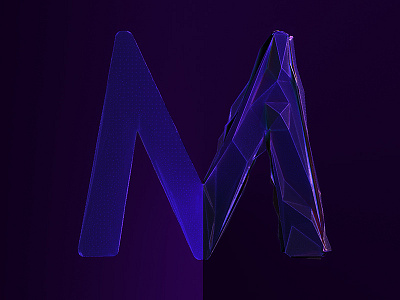 M (Irradiance Cache) 3d c4d cinema 4d illustration irradiance cache letter low poly lowpoly m prepass render