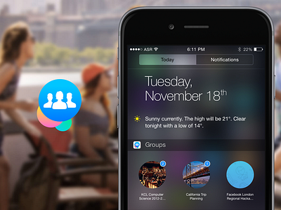 Facebook Groups Widget facebook facebook groups groups ios iphone notification centre widget