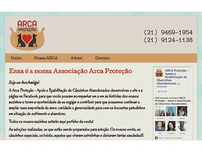 Arca Protecao - Website animal protection css html