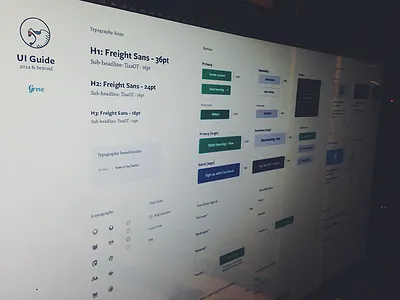 Grovo UI Bible buttons flat grovo iconography illustration input fields product design round simple style guide ui web design