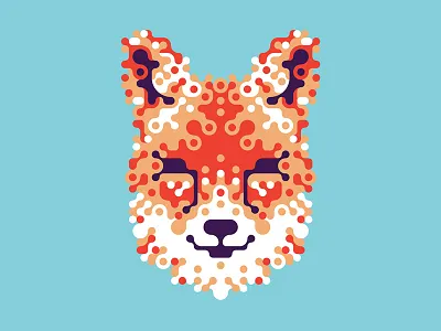 Grained fox (textless) blue experimental fox orange typography