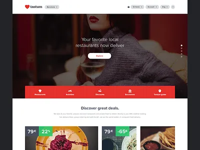 Tastum catalog flat menu portfolio redesign sale shop slider testimonial webdesign website