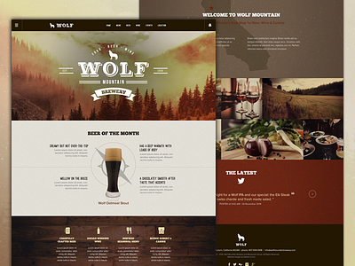 Wolf Mountain Brewery beer branding brewery design home homepage icons landing page layout responsive ui