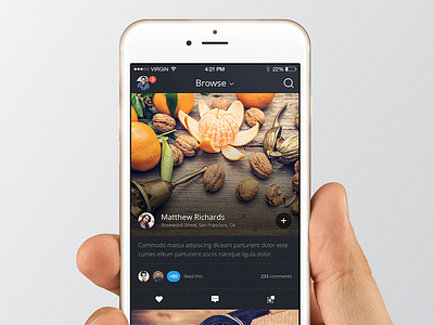 Photo Feed app app design browse categories explore ios ios app mobile mobile ui photos ui user interface