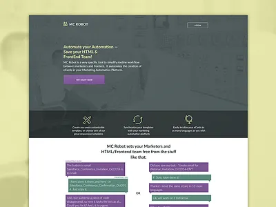 Mc Robot Landing Page concept dark design landing marketing page robot web