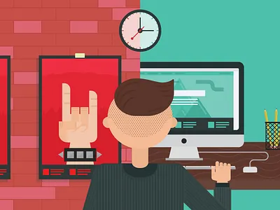 Printeractive blog illustration interactive design poster print design time web design