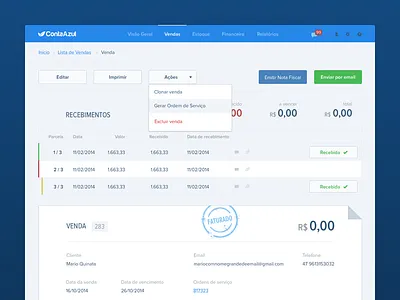 ContaAzul accounting azul business conta contaazul flat invoice stamp web