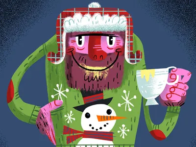 Bigfoot w/ nog beard & favorite Christmas jumper christmas jumper