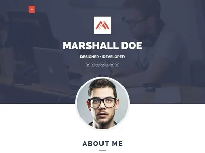 MD - Responsive Personal Resume & Portfolio Template businesses card creative curriculum vitae cv flat metrothemes onepage personal portfolio resume timeline.