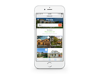 mWeb Discover Homepage clean data gallery homepage ios mobile web mortgage mosaic real estate search simple ui