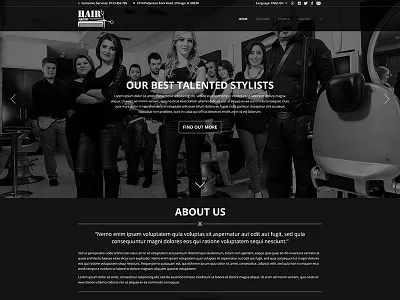 Hair Salon barber shop clean hair salon home page joomla landing page parallax salon template theme