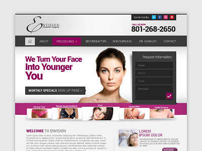 Cosmetic Surgery web design cosmetic creative design online site surgery ui web