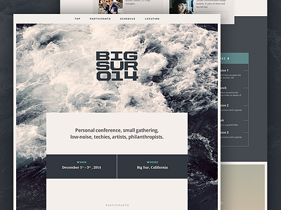Big Sur 014 Gathering Invitation/Website product responsive web website