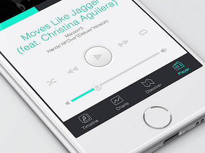 Music Player app button icon ios iphone iphone 6 mobile music player sns ui ux