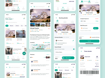 Trafel - Travelling Mobile App adventure attraction booking holiday mobile app product design tourism travel travel app travelling ui ui kit uiux vacation
