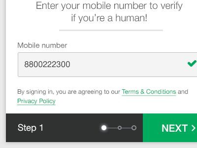 OTP Signup flow android ios otp progress signup step tablet