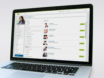 Expert Finder menu navigation search ui user ux web