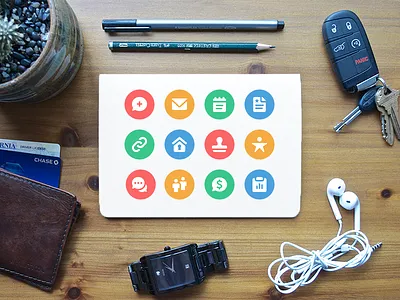 Iconography circle flat glyph icon icon set iconography photography set