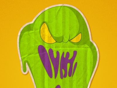 Slimey cartoon character design game illustration