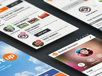 SportUp Android screens android app application coach interface light list profile sport trainer ui