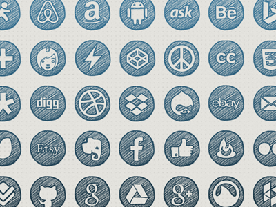 Hand-drawn Social Icons freebie hand drawn sketch social icons