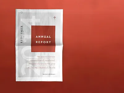 Redeemer Fellowship Annual Report (Spreads) 2014 annual church design finance illustration layout minimal modern newspaper report spreads