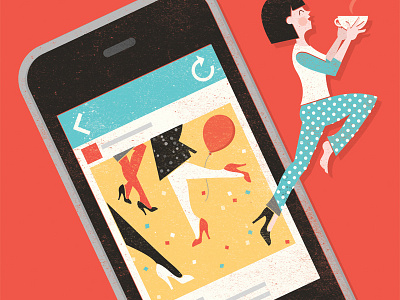 You magazine - Joy of Missing Out christmas editorial illustration instagram iphone jomo magazine party people