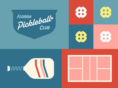 Pickleball Fun badge ball branding design flat game illustration lockup pickle pickleball tennis typography