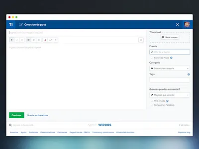 Taringa! - Creacion de post compose editor wizard wysiwyg