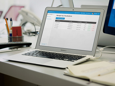 Visualis application interface table ui ux web