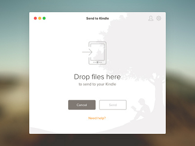 Concept "Send to Kindle" clean concept design flat icon interface kindle minimal reader ui ux