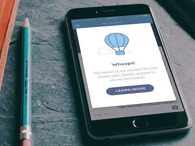 Upgrade Popup blue hot air balloon illustration popup upgrade