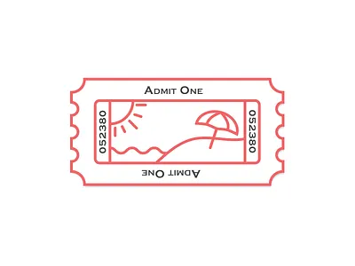 Beach Ticket beach card flat illustration ticket