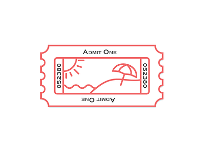 Beach Ticket beach card flat illustration ticket