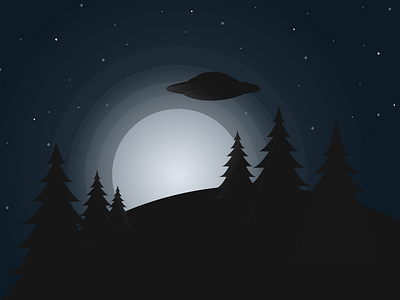 ILLUSTRATION | believe art design flat illustration illustrator mulder night silhouette space ufo vector x files