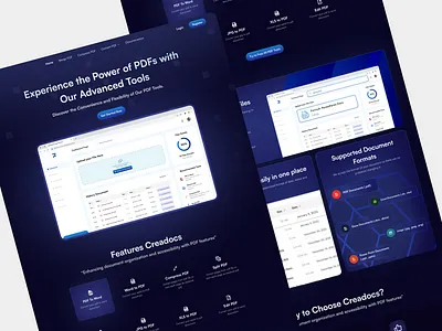 Creadocs Landing Page - PDF Tools Website design designuiux landingpage pdftools product productdesigner saas landing page ui uidesigner uiux web weblandingpage website