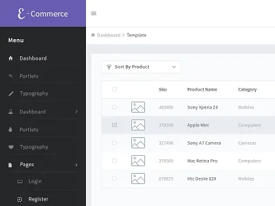 Products page for ecommerce bootstrapguru dashboard ecommerce modern responsive twitter bootstrap