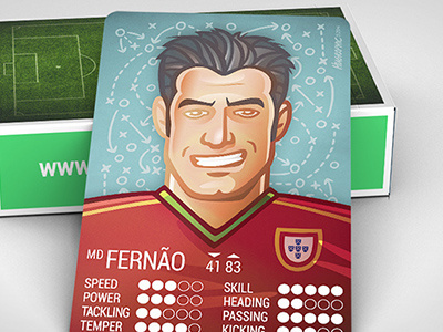 Kampion Card Game ball cards figo football game illustration player portugal sports vector