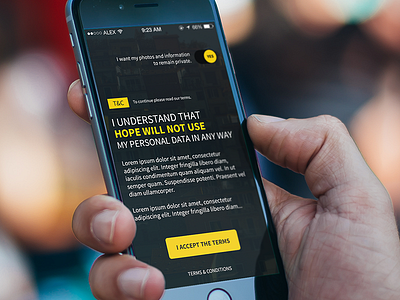 Terms and Conditions Experiment app hope terms terms and conditions ui ux