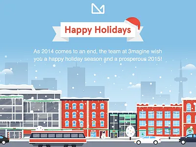 Happy Holidays 3magine blue christmas city happyholidays holidays merrychristmas red snow streetview toronto winter