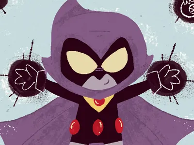 Raven doing some decorating. characters dc comics fan art raven teen titans