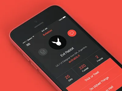 Evilation evil app evil rabbit ios app iphone minimal product design