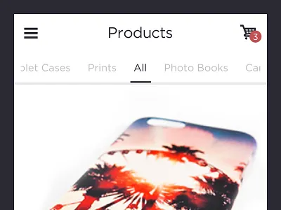 All Products app bright clean ios mobile