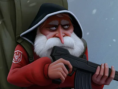 On The Road character christmas illustration santa snow winter xmas