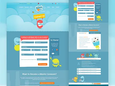 Dippin Dots Contact Page cartoon design dippin dots ice cream portfolio web web design