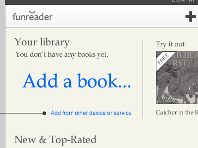 eReader - Homescreen ia publishing ui ux