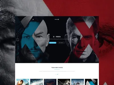 Movie film flat movie on page responsive ui ux video web design wordpress theme