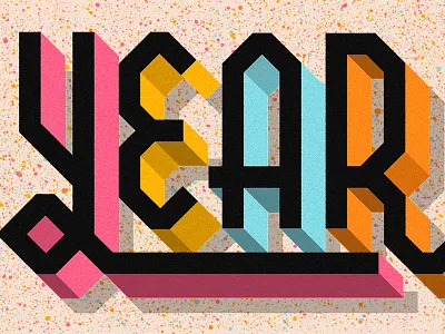 YEAR ME! 2015 3d beer lettering new years party type typography